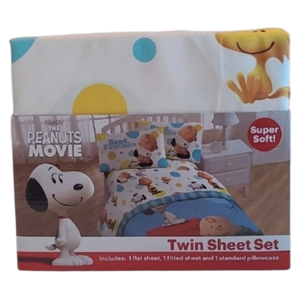 Blue Sky The Peanuts Movie Twin Sheet Set Woodstock Charlie Brown Snoopy Single